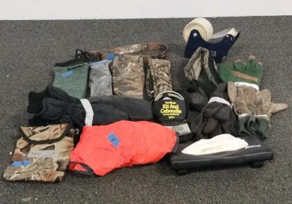 Mixed Lot Browning & Avery Gun Sleeves, Otis Cleaning Kit, Gloves, Hunting Vest, Accessories