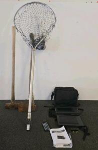 Emerson 7" Portable DVD Player PDE-2717 with Accessories, large net, axe, sledge hammer