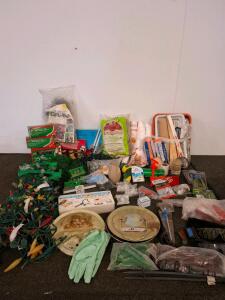 Mixed Lot: Gun Cleaning Kits, Trolling & Garden Gear, Bird Bath Heater, Holiday Lights, powerwd on.) Hardware and more