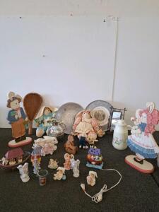 Assorted Vintage Bunny Figurines, Angel Statues & Decorative Kitchenware &ndash; 23+ Piece Lot