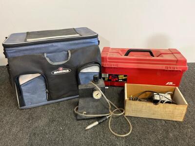 Pneumatic Engraving Tool Set w/ SMC Regulator, Dreamer Carbider, Plano Box, Igloo Cooler (K end of shelf)