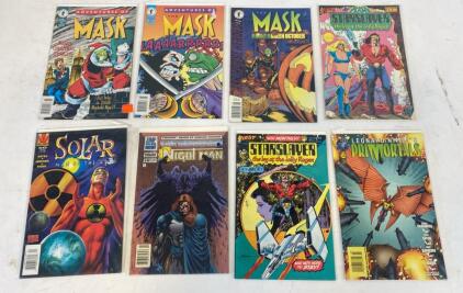 Comic Book Lot: The Mask, Starslayer, Solar, Night Man, Primortals - 8 Bagged Issues (1982-1997)
