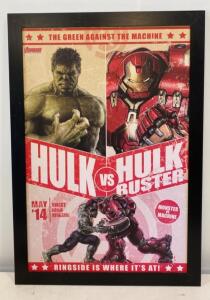 Framed "Hulk vs Hulkbuster" Marvel Avengers Poster, 27x39 inches