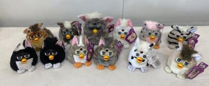1998 Tiger Electronics Furby Animal Series Lot of 12, Original Tags, Rare Patterns, Interactive Toys