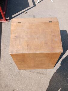 Large Wooden Storage Chest/Trunk with Hinged Slanted Lid &ndash; Approx. 32"x24"x30" Plywood Construction