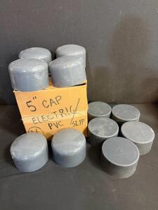 5" PVC SCH40 Pipe End Caps, Slip Fit, NSF-PW Certified, 11 Pieces (F)