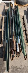 Steel T-Posts, 6&ndash;7 ft Length, Green, Used, Some Rust, Ideal for Fencing