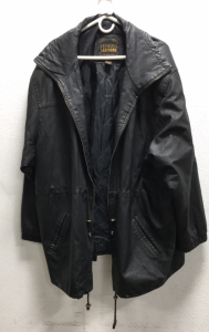 Black mens leather coat