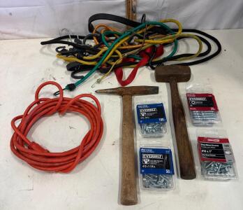 Orange 8ft Heavy Duty Outdoor Extension Cord, 3-Prong, 14 AWG, Grounded Plug & More