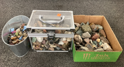 (3) Bunches Collected Rocks And Minerals