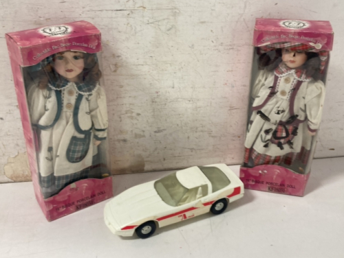 Vintage A-Team Corvette & (2) Porcelain Dolls