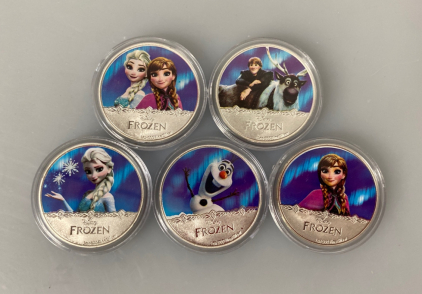 (5) Disneys Frozen Collectible Coins Please Inspect