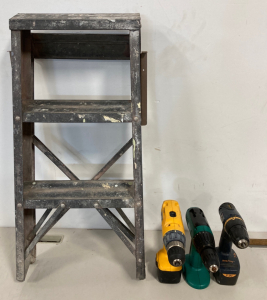 Electric Drills And Small Ladder