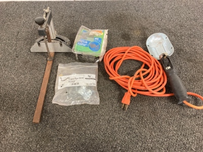 Fountain Pump, 2-Hole Pipe Straps, Electric Light Holder, And Craftsman Angle Measure