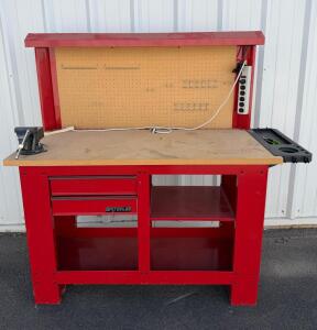 Waterloo Heavy-Duty Steel Workbench, Drawers, Pegboard, Power Strip, Vise, 60"x24", (Connex 6)