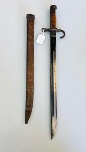 Japanese Arisaka Type 30 Bayonet by Matsushita Kinzoku KK with Metal Scabbard (21" Overall Length)