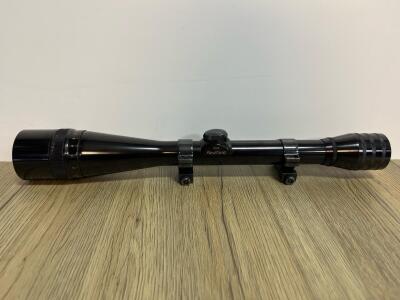 Redfield 10X Rifle Scope, Fixed Power, AO, Duplex Reticle, Serial AB69536, Weaver Rings