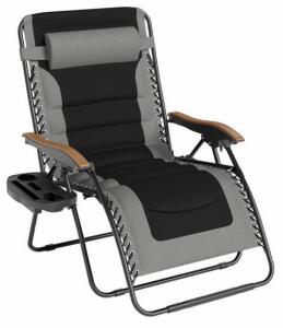 PHI VILLA Zero Gravity Reclining Lounge Chair 400 lb Capacity, 600D Oxford, Cup Holder, Foldable (Shelf D)