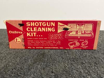 Outers Gunslick Shotgun Cleaning Kit 20-28 Ga, Duraluminum Rod, Vintage Red Steel Case, Complete (B)