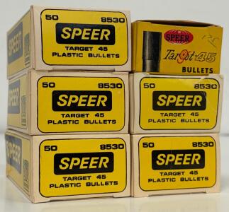 (6) Boxes Speer 8530 Target 45 Plastic Training Bullets, (300 Rounds)