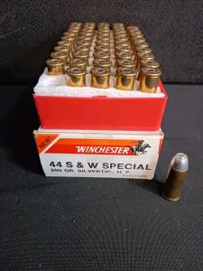 Winchester 44 S&W Special 200gr Silvertip HP Ammo, Box of 50, Brass Case