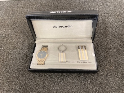 Pierre Cardin Money Clip, Key Ring, & Watch Set