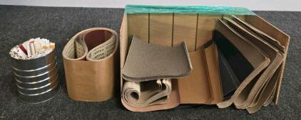 Mixed Set: GatorGrit, Norton, 3M Sandpaper & Emery Cloth Sheets, 9"x11", 320/80/50/Fine Grit, 50+ Sheets, USA