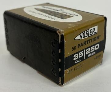 Nosler Partition 35 Cal (.358") 250gr Spitzer Bullets, 50 Ct, Item #44801
