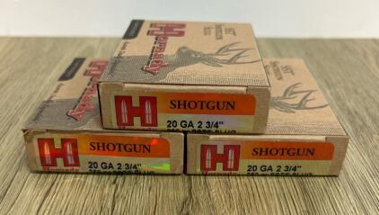 Hornady SST 20 Gauge 2 3/4" 250gr Shotgun Slug, 3 Boxes, Lot #3210638, for Rifled Barrels