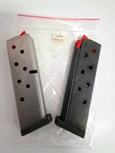 Smith & Wesson 3913/3914 8-Round 9mm Magazines, Stainless & Blued, Red Follower, Lot of 2