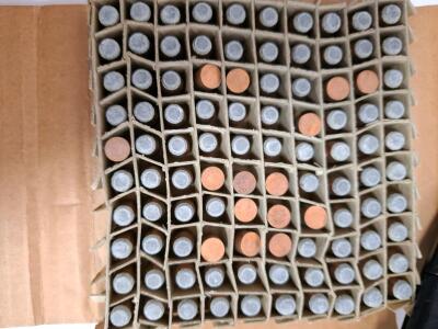 .357 Caliber 150 Grain Lead & Copper-Plated Bullets, Approx. 100 Count, Hompy Box
