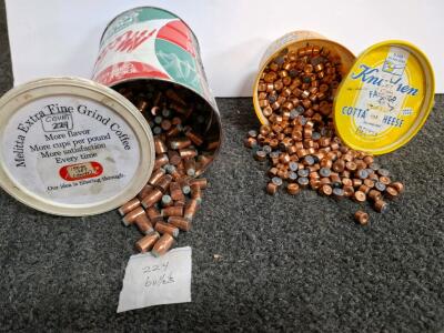 224x .357 150gr Flat Point and 400x .357 67gr Wadcutter Hand-cast Bullets in Vintage Tins