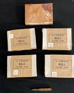 Military Surplus .30 M2 Ball Ammunition, 20 Rounds per Box