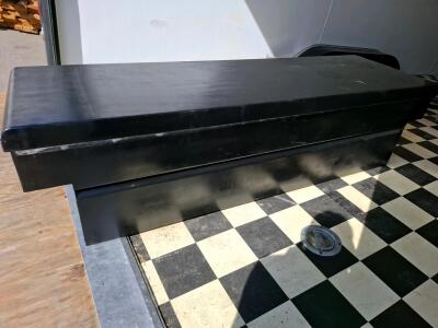 Black Steel 70" Truck/Trailer Tool Box with Divider &ndash; Bed Mount, Spring-Assist Lid