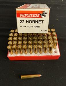 Winchester Super-X .22 Hornet 45 Grain Soft Point 50-Round Box, X22H1