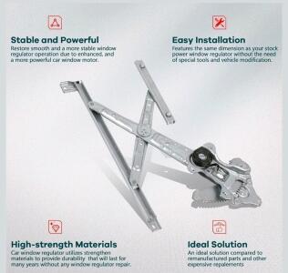 FINDAUTO Front Right Power Window Regulator OE752-744 for GM Chevy Silverado GMC Sierra, Shelf B