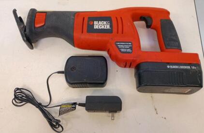 Black & Decker BDCR18 18V Cordless Reciprocating Saw With Battery And Charger