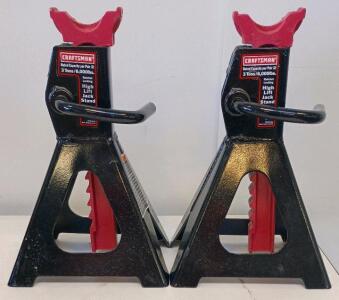 Craftsman 3 Ton Ratcheting High Lift Jack Stands Pair, Model 50159, 13-7/16"&ndash;21" Height Range (*Like New*)