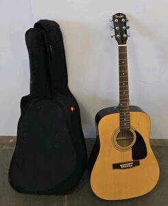 Fender FA-100 Dreadnought Acoustic Guitar with Gig Bag, Laminated Spruce Top, Maple Neck