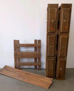 Wooden Twin Under Bed Drawers Bed Frame, Natural Finish,