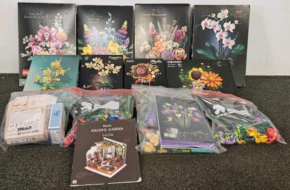Large Lot LEGO & Compatible Botanical Flower Sets &ndash; Bouquets, Orchids, Wall Art, 600&ndash;1986 pcs