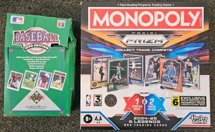 1990 Upper Deck Baseball Card Collection with Box & 2024-25 Monopoly Panini Prizm NBA Game