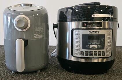 Nuwave 6Q Electric Pressure Cooker Model 33101C + Farberware 3.2 Qt Air Fryer FT 45392 (both tested, work)