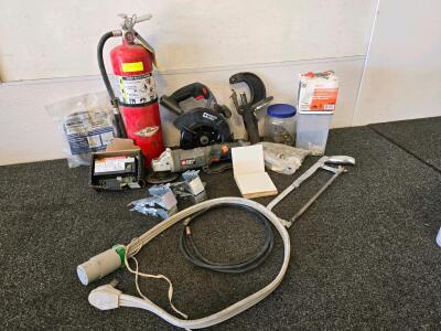 Assorted Power Tools, Hand Tools, Fire Extinguisher & Fasteners &ndash; Porter Cable, Amerex, Honeywell