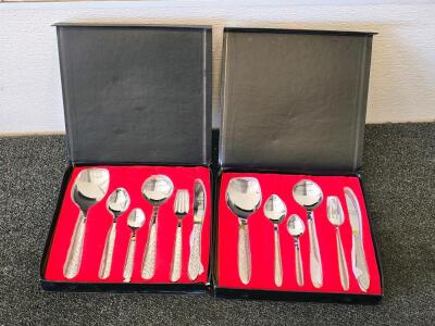 MHS Cutlery Collection by Sheeraz & Sons &ndash; 36-Piece Boxed Flatware Set with Floral and Honeycomb Designs