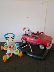 Ford F-150 Baby Walker & Fisher-Price Zebra Activity Push Walker, Music, Toys, 6&ndash;36m. ( shelf L )
