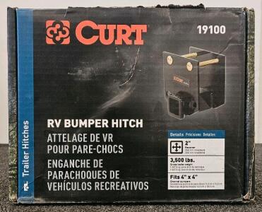 CURT 19100 RV Bumper Hitch Receiver, 2" Receiver, 3,500 lb GTW, Fits 4"x4" Channel Bumpers, new condition