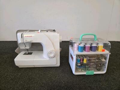 Singer mechanical sewing machine (Unable to test) with accessory kit &ndash; thread, notions, and tools