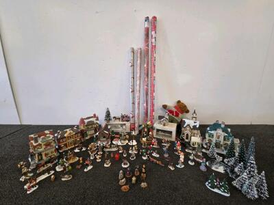 Currier & Ives Christmas Village Set &ndash; 60+ Pieces, Includes Buildings, Figurines, and Accessories