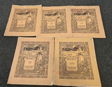 Art Lovers' Weekly, Volumes 5, 7, 8, 10, 13, Circa 1900, Illustrated Covers